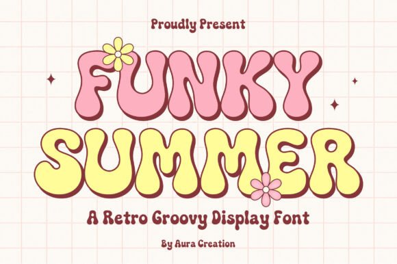 Funky Summer: A Retro Groovy Display Font for Makers