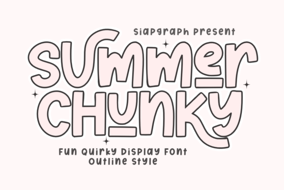 Summer Chunky Outline Font for Retro Editorial Design
